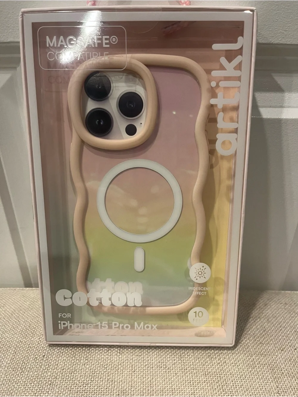 NWT ARTIKL Cotton Gradient MagSafe iPhone 15 Pro Max Case - Pink/Beige